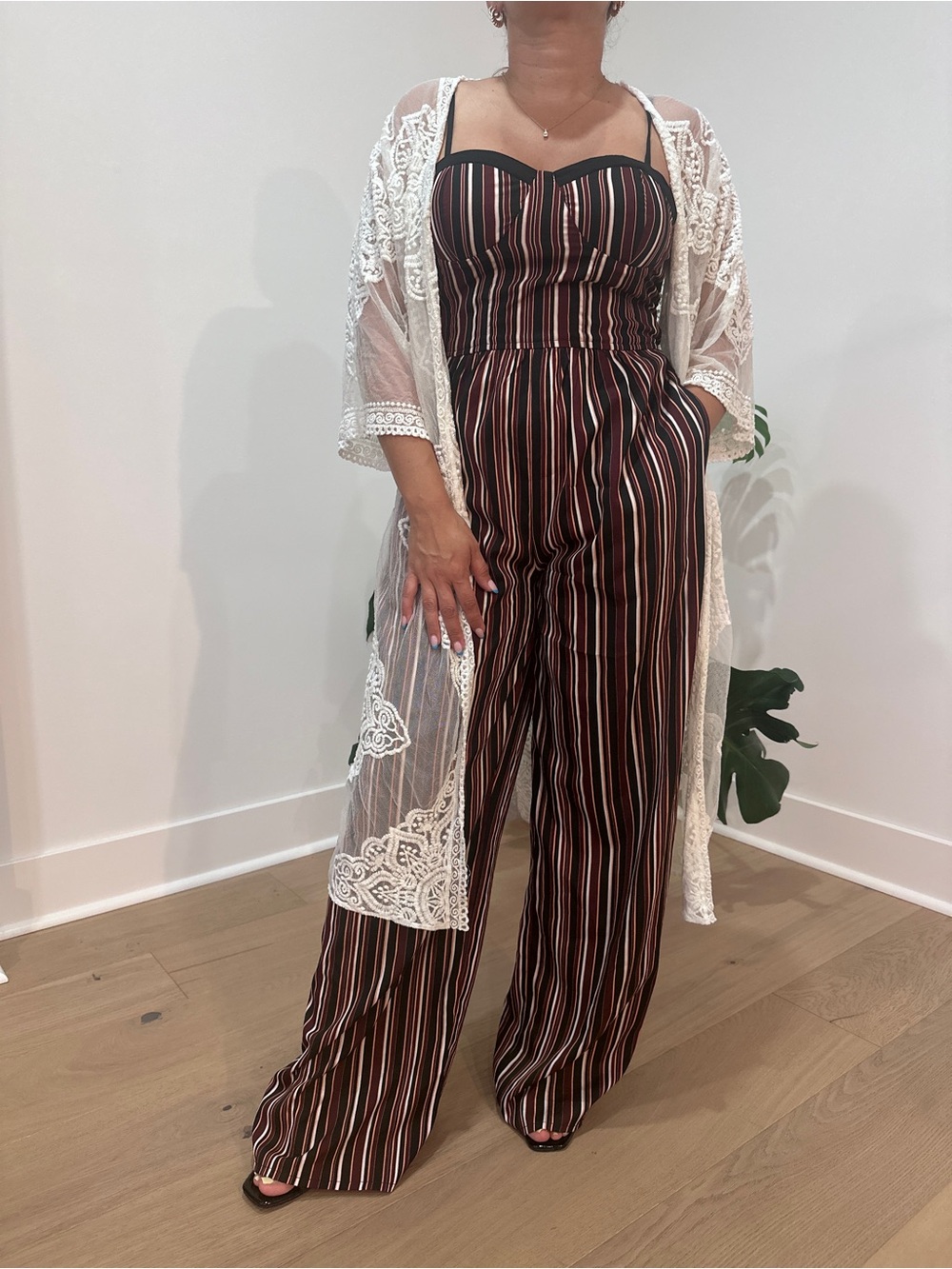 New Look Petite White Embroidered Lace Kimono/Cardigan Size S